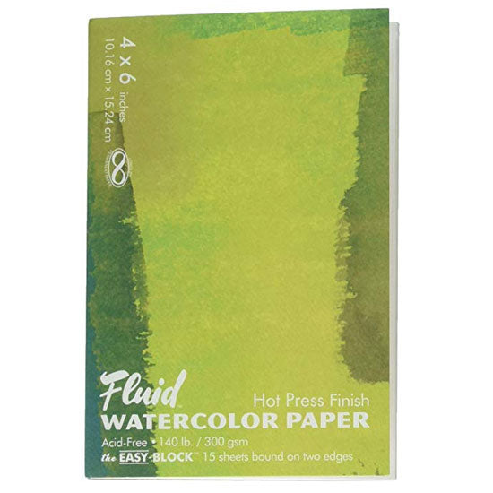 Fluid Watercolor Paper: Hot Press Easy Block